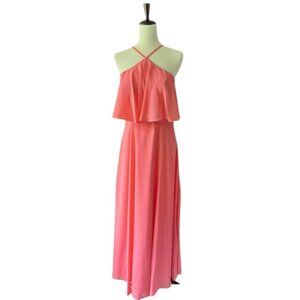 Allure Bridals Bridesmaids Women Halter A Line Dress Formal Salmon Pink 10 NWOT